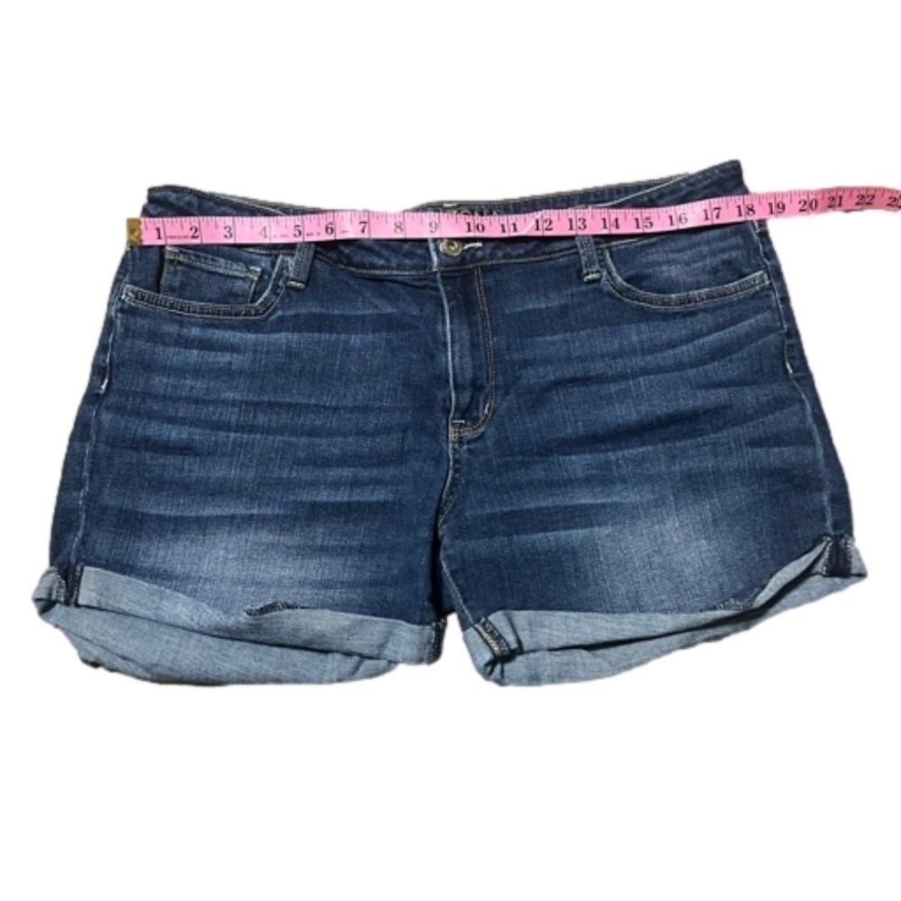 Arizona Jeans Rolled Hem Denim Blue Jean Shorts Cotton Spandex Junior Size 17 - Picture 5 of 12